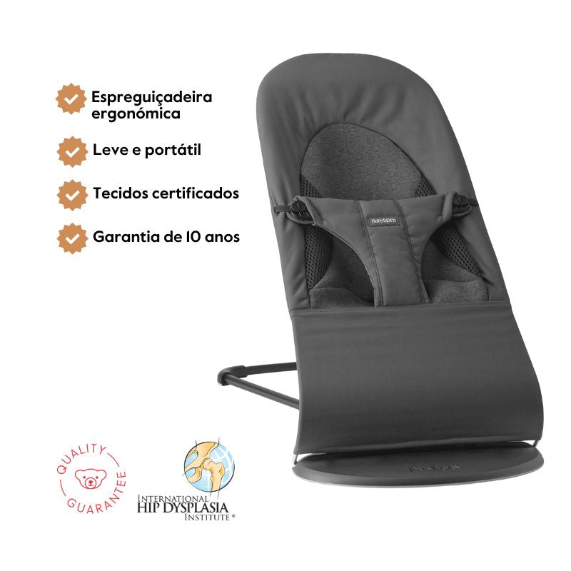 BabyBjorn Espreguiçadeira Balance Soft Woven/Jersey/Mesh - Gris Oscuro