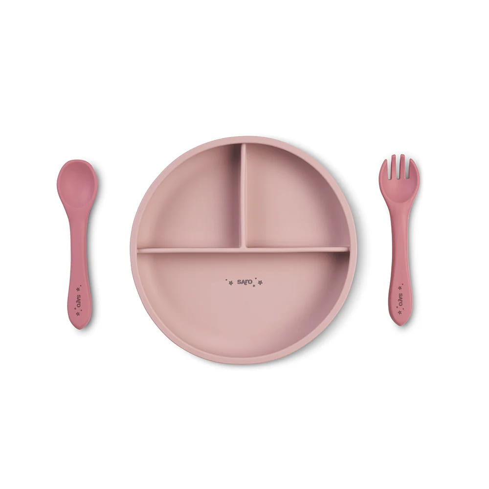 Saro Set de alimentação silicone Food & Fun - Rose