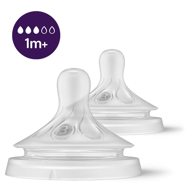 Philips Avent 2 Tetinas T3 Flx Médio 1M+ - Natural Response