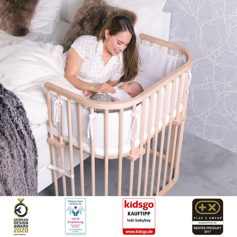 Babybay Cama Co-Sleep Boxspring - natural sem tratamento