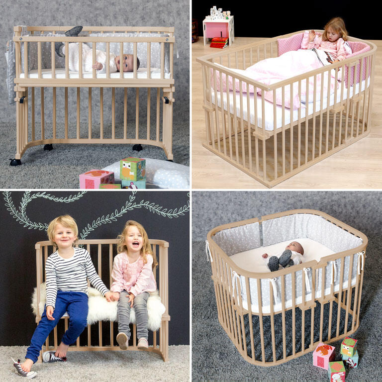 Babybay Cama Co-Sleep Boxspring - natural sem tratamento