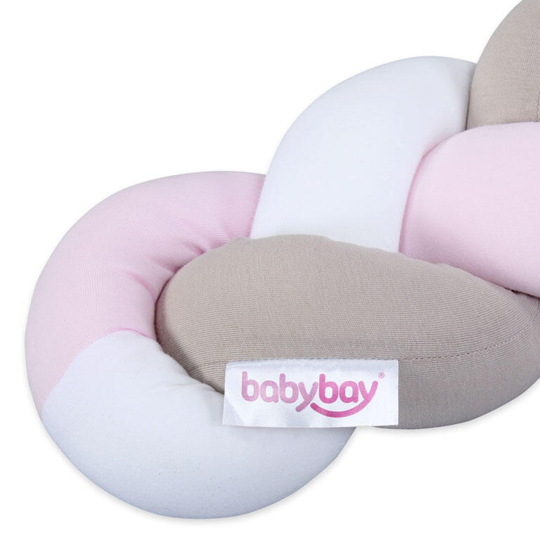 Babybay Rolo Trançado para todos os modelos - branco/beige/rosado