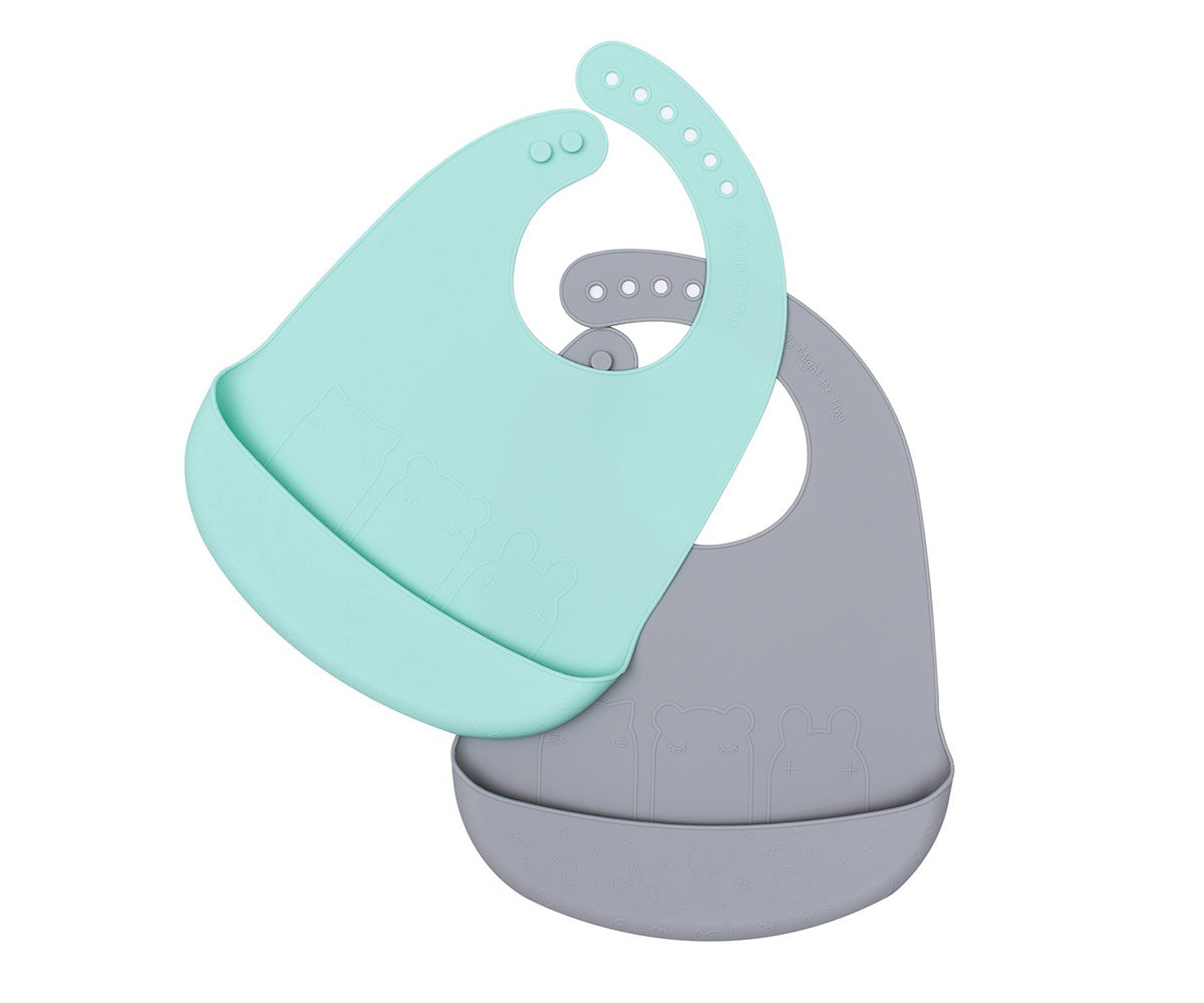 We Might Be Tiny - Babetes de Silicone 2uni. - Mint & Cinza