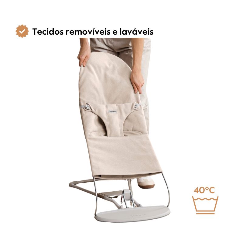 BabyBjorn Espreguiçadeira Bliss Woven Melange - Gris Claro