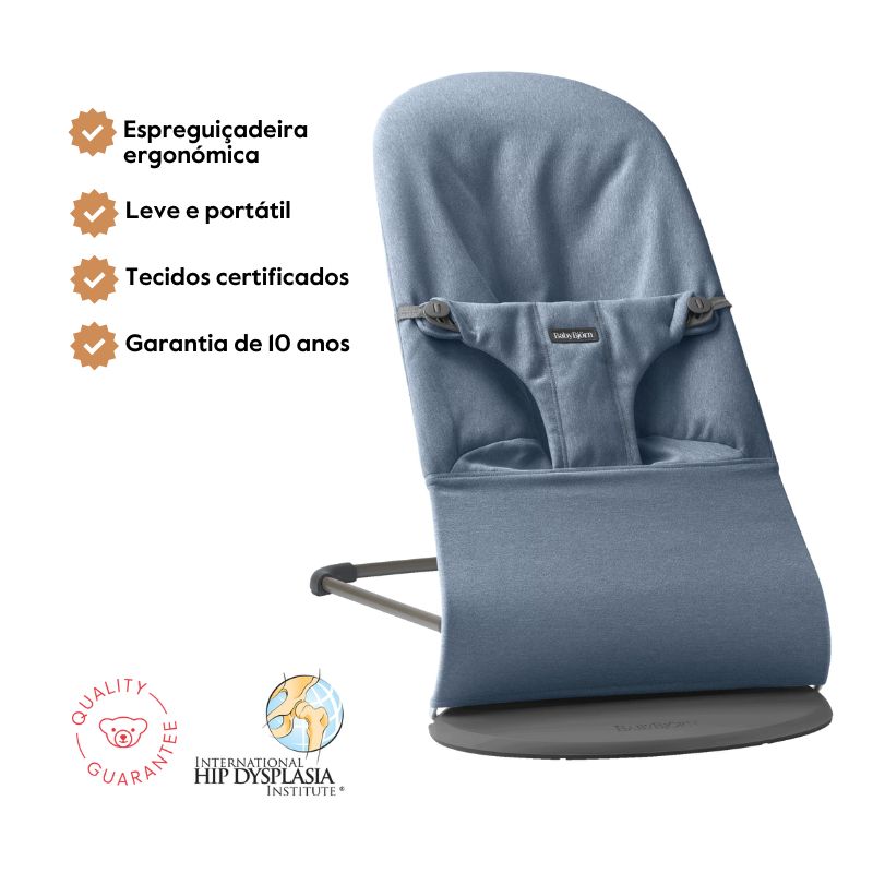 BabyBjorn Espreguiçadeira Bliss Woven Melange - Azul
