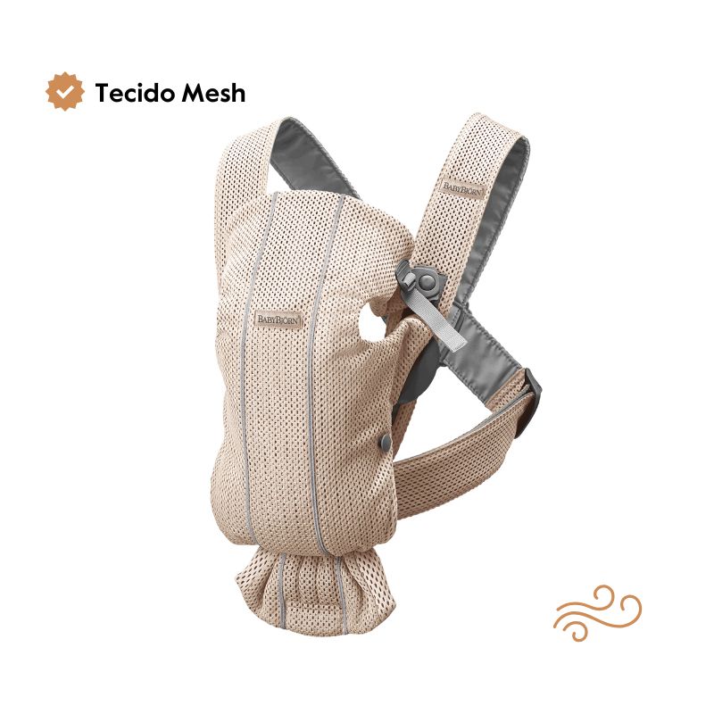 BabyBjorn Mochila Porta Bebé Mini Woven - Rosa Palo