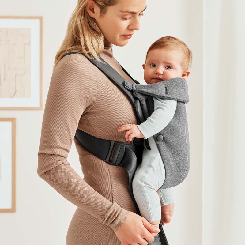 BabyBjorn Mochila Porta Bebé Mini 3D Jersey - Gris Oscuro