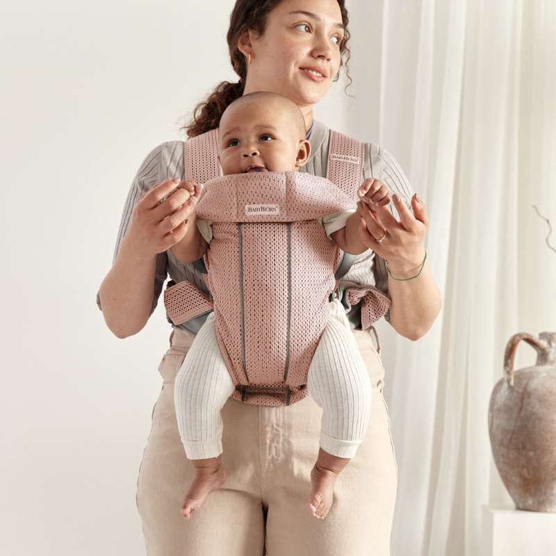 BabyBjorn Mochila Porta Bebé Mini Mesh - Rosa palo