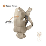 BabyBjorn Mochila Porta Bebé Mini Woven - Beige/Gris Oscuro