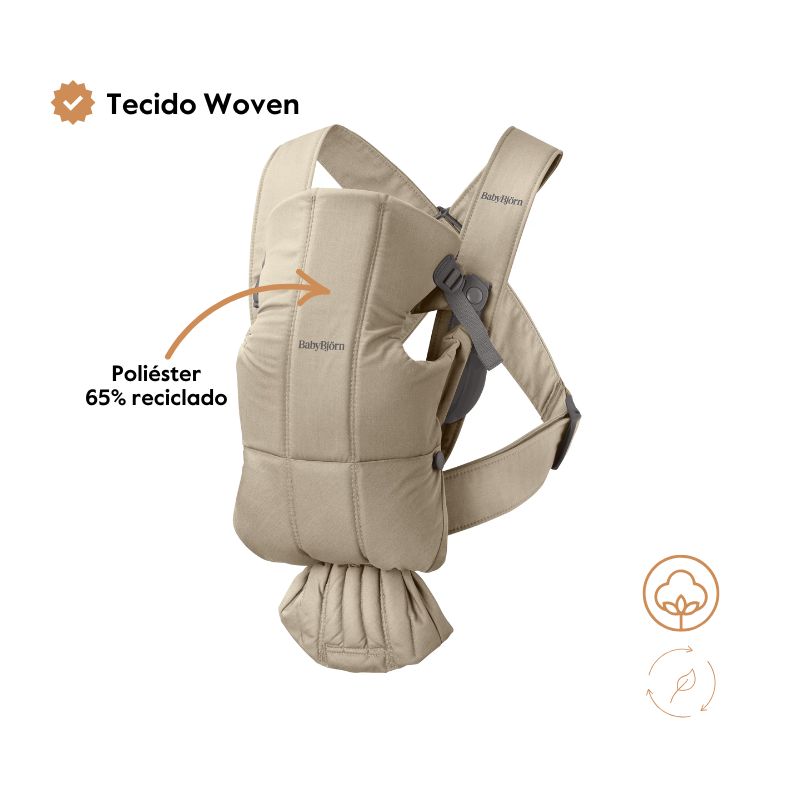 BabyBjorn Mochila Porta Bebé Mini Cotton - Negro