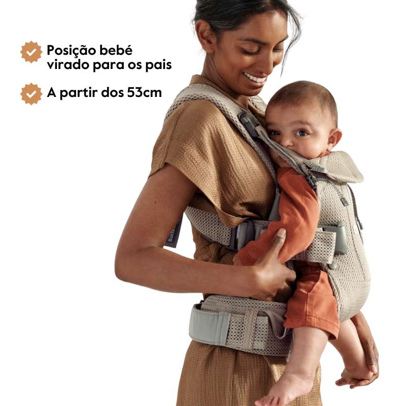 BabyBjorn Mochila Porta Bebé One Air - Gris/beige