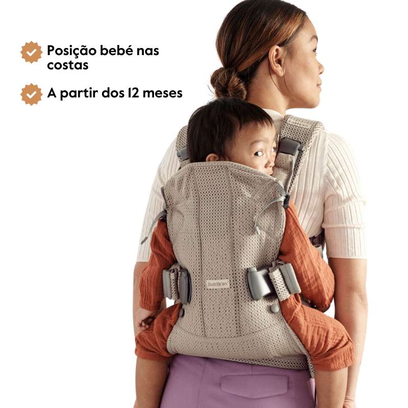 BabyBjorn Mochila Porta Bebé One Woven Mix - Negro