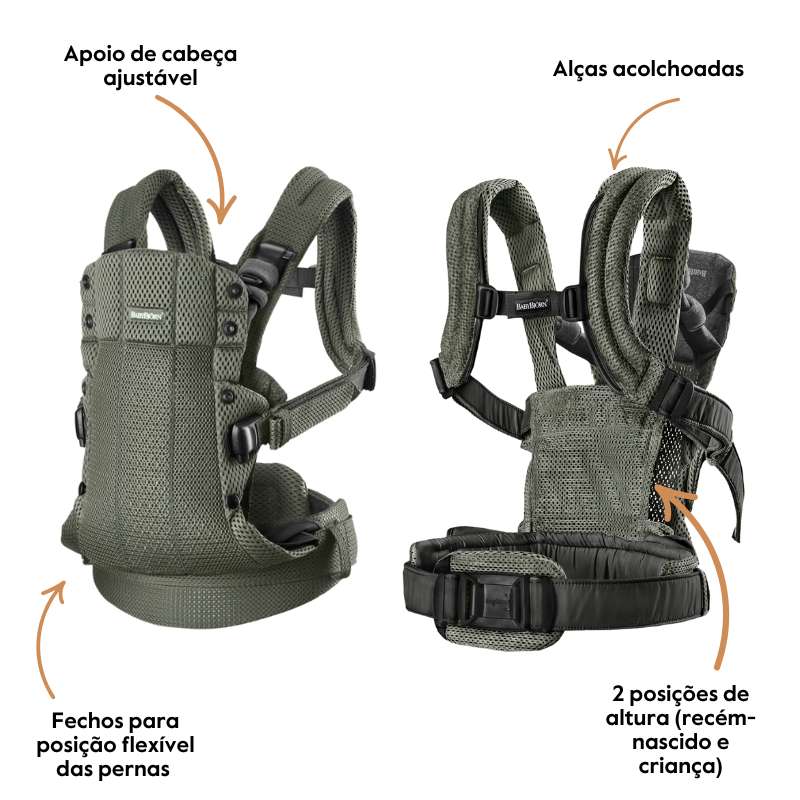 Babybjorn Mochila Porta Bebé Harmony Mesh - Verde Oscuro