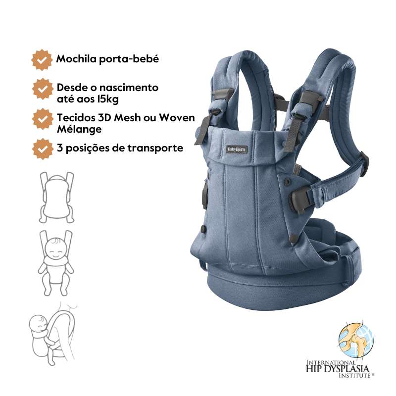 Babybjorn Mochila Porta Bebé Harmony Woven Melange - Azul