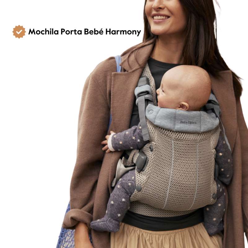 Babybjorn Mochila Porta Bebé Harmony Woven Melange - Beige Claro