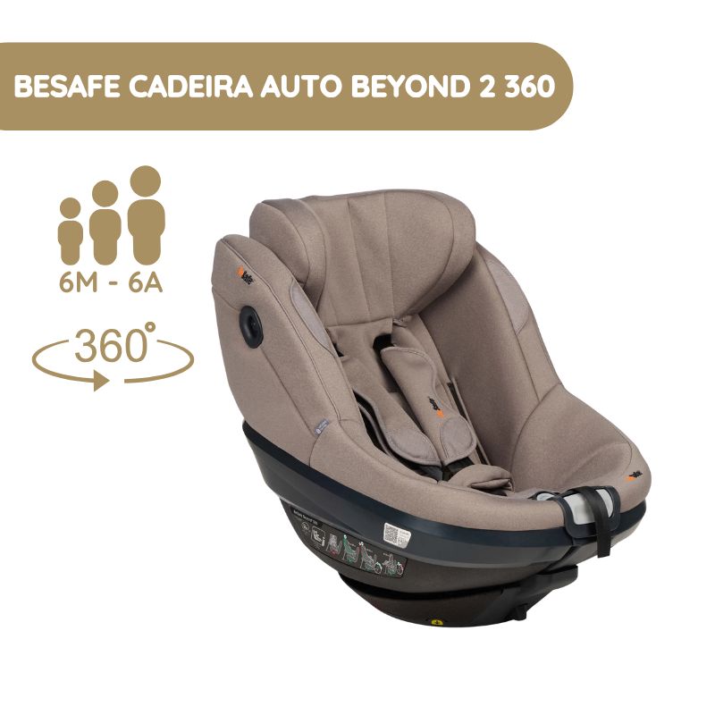 BeSafe Cadeira Auto Beyond 2 360 - Dark Sand SoftBreeze
