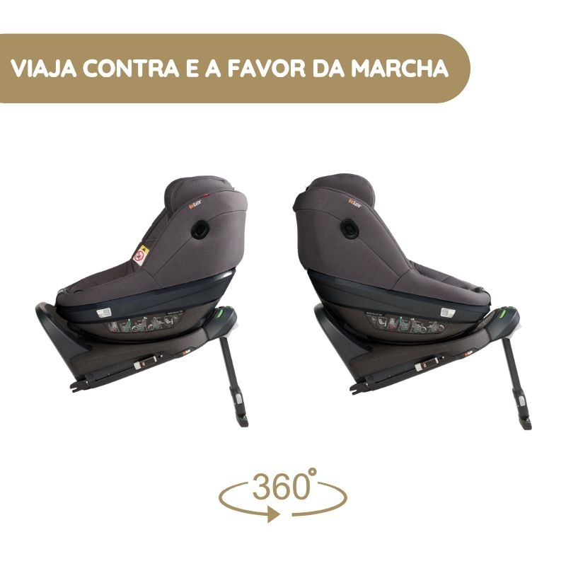 BeSafe Pack Cadeira Auto Beyond 2 360 com Base Isofix - Dark Grey Mélange