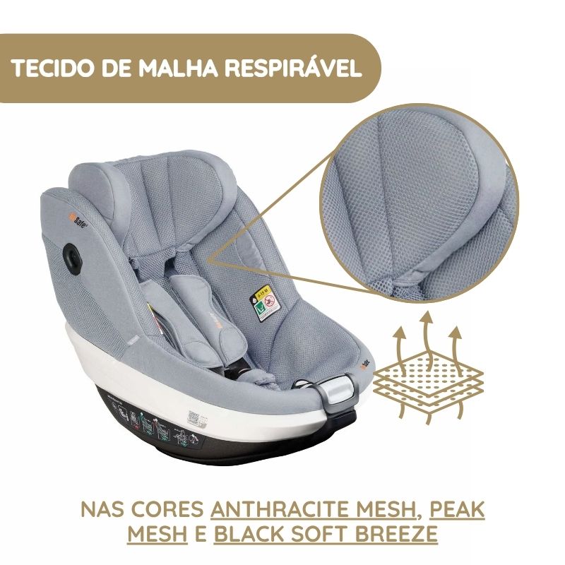 BeSafe Cadeira Auto Beyond 360 - Dark Grey Mélange