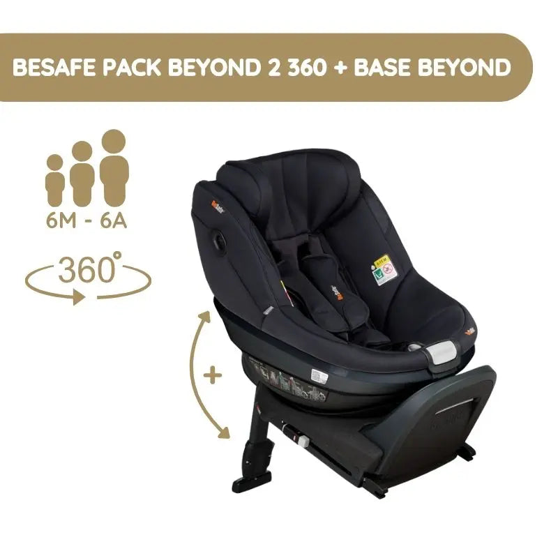 BeSafe Pack Cadeira Auto Beyond 2 360 com Base Isofix - Black SoftBreeze