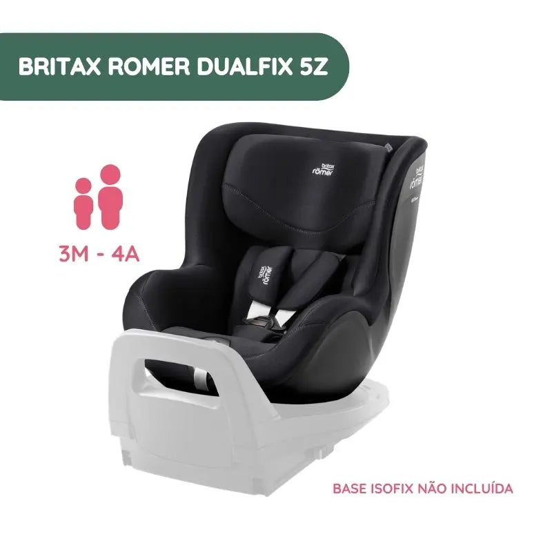 Silla de coche DualFix 5z de Britax Romer - Deep Black de 3 meses a 4 años - Classic