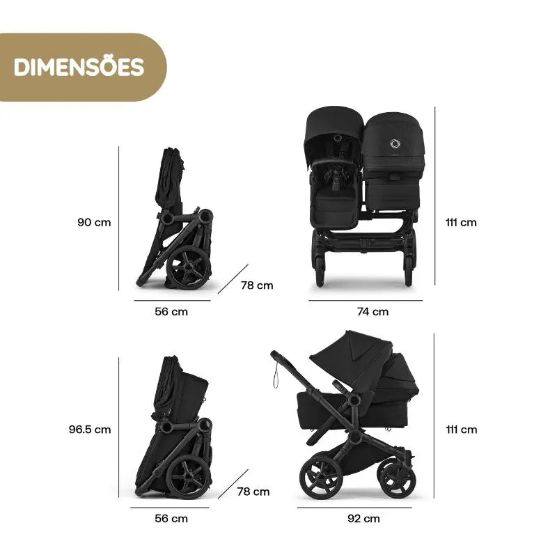 Bugaboo Donkey 6 Carrinho de Gémeos - Moon Grey