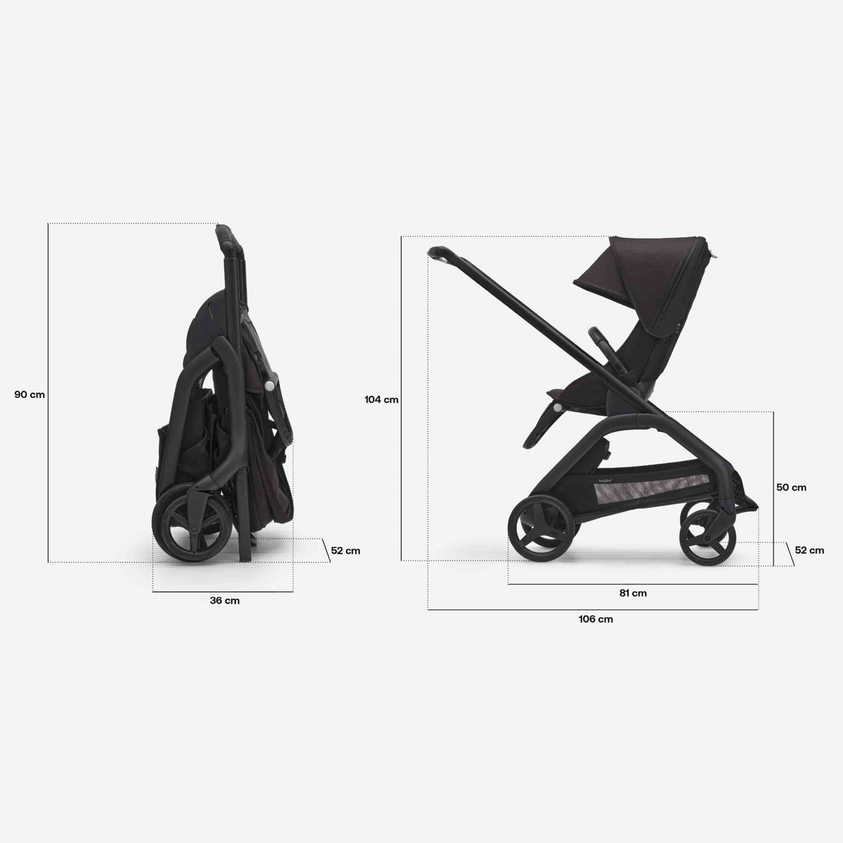Carrinho de Bebé Dragonfly Completo da Bugaboo - Graphite/Grey Melange