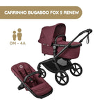 Carrinho de Bebé Bugaboo Fox 5 Renew - Negro/Vermelho Cereja