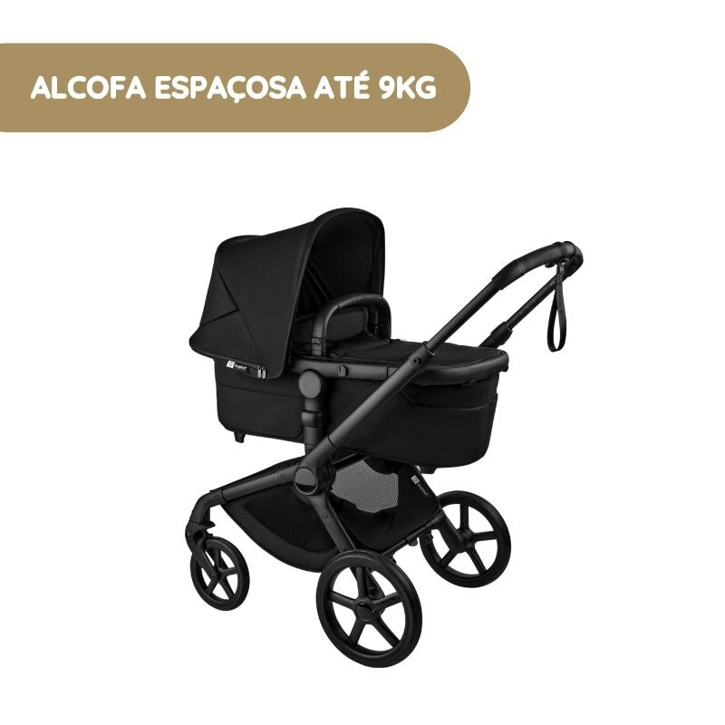 Carrinho de Bebé Bugaboo Fox 5 Renew - Negro/Negro Clássico-Branco Neblina