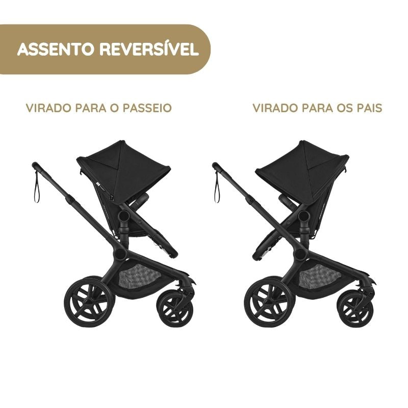 Carrinho de Bebé Bugaboo Fox 5 Renew - Negro/Desert Taupe Melange