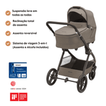 Carrinho de Bebé Oxford Plus da Maxi-Cosi - Sistema de viagem 3-em-1 -Twillic Truffle