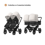 Carrinho de Bebé para Gémeos Bugaboo Donkey 5 Twin - Graphite/Stormy Blue