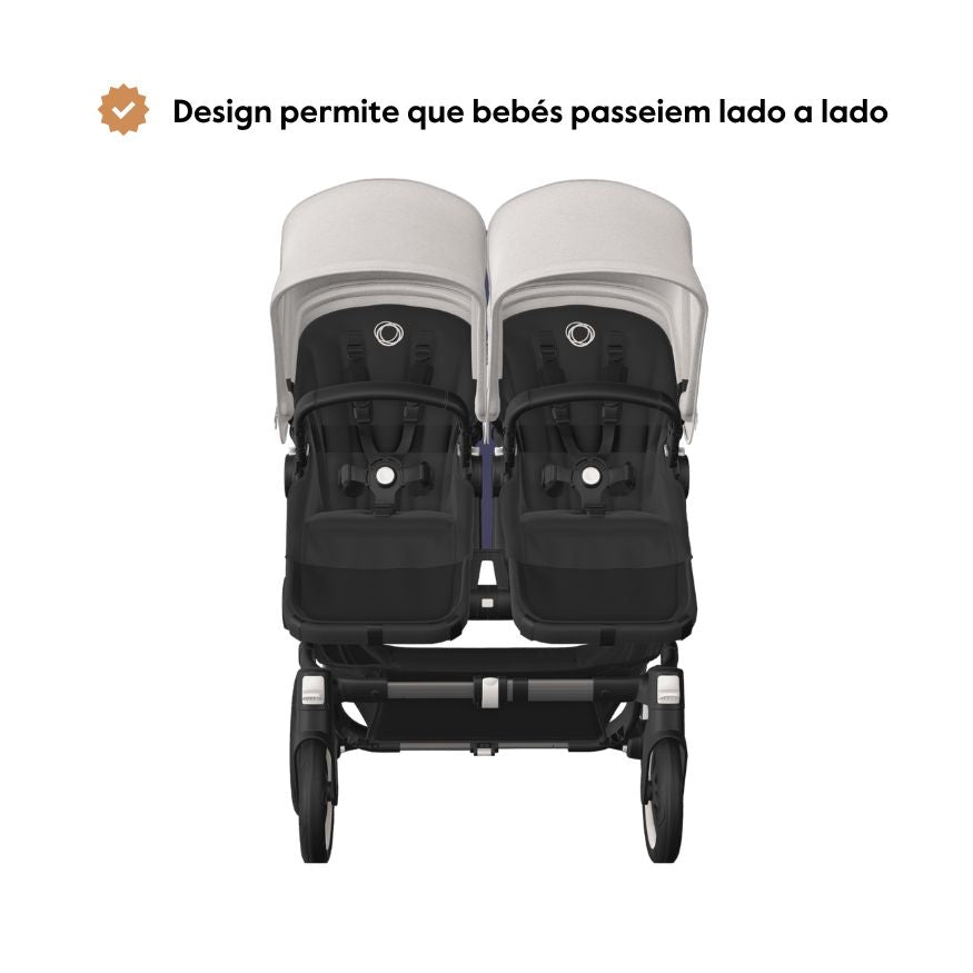 Carrinho de Bebé para Gémeos Bugaboo Donkey 5 Twin - Black/Desert Taupe