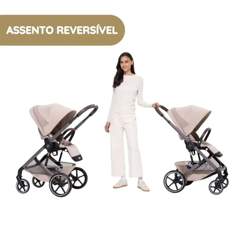 Cybex Balios S Lux Carrinho de Bebé com Alcofa Dobrável - Moon Black