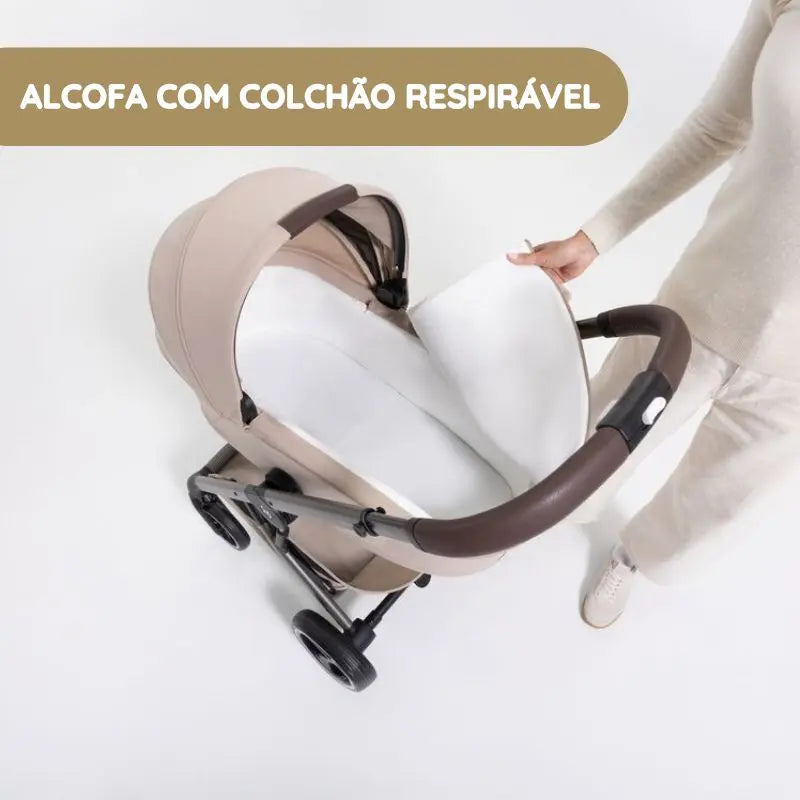 Cybex Balios S Lux Carrinho de Bebé com Alcofa Dobrável - Almond Beige