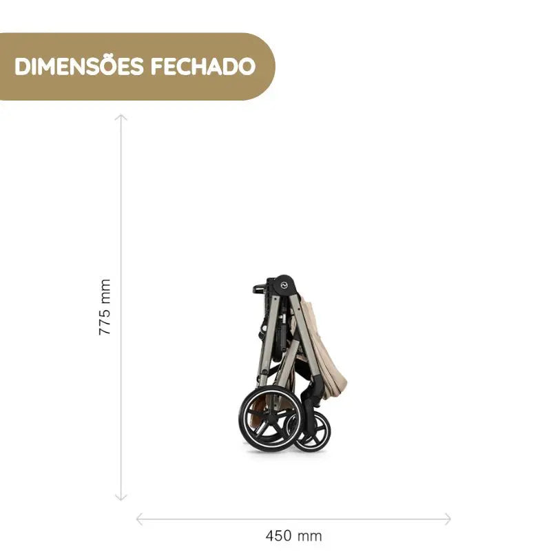 Cybex Balios S Lux Carrinho de Bebé com Alcofa Dobrável - Chocolate Brown