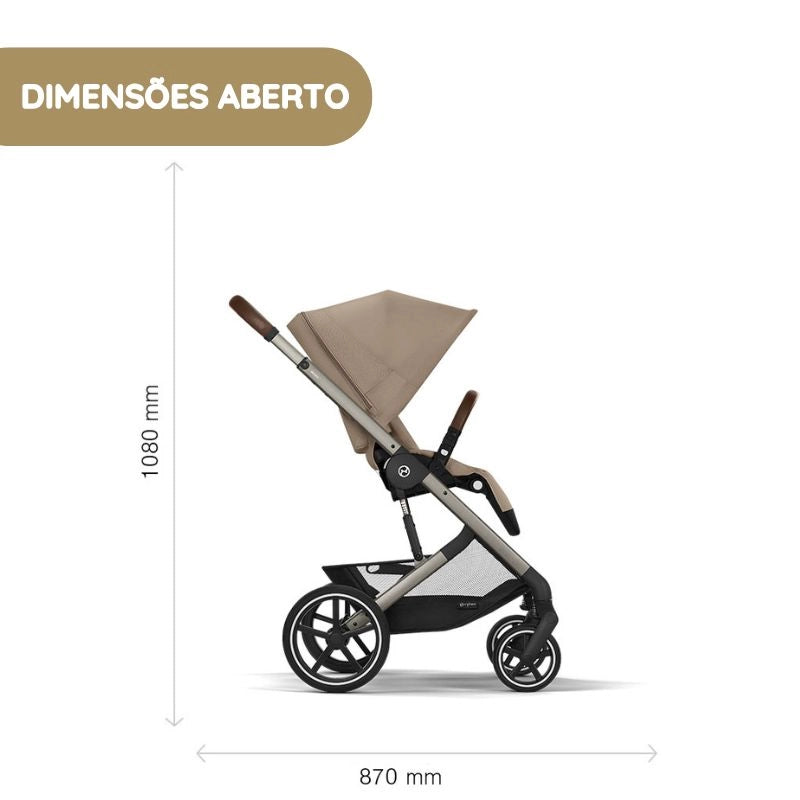 Cybex Carrinho de Bebé Balios S Lux - Moon Black
