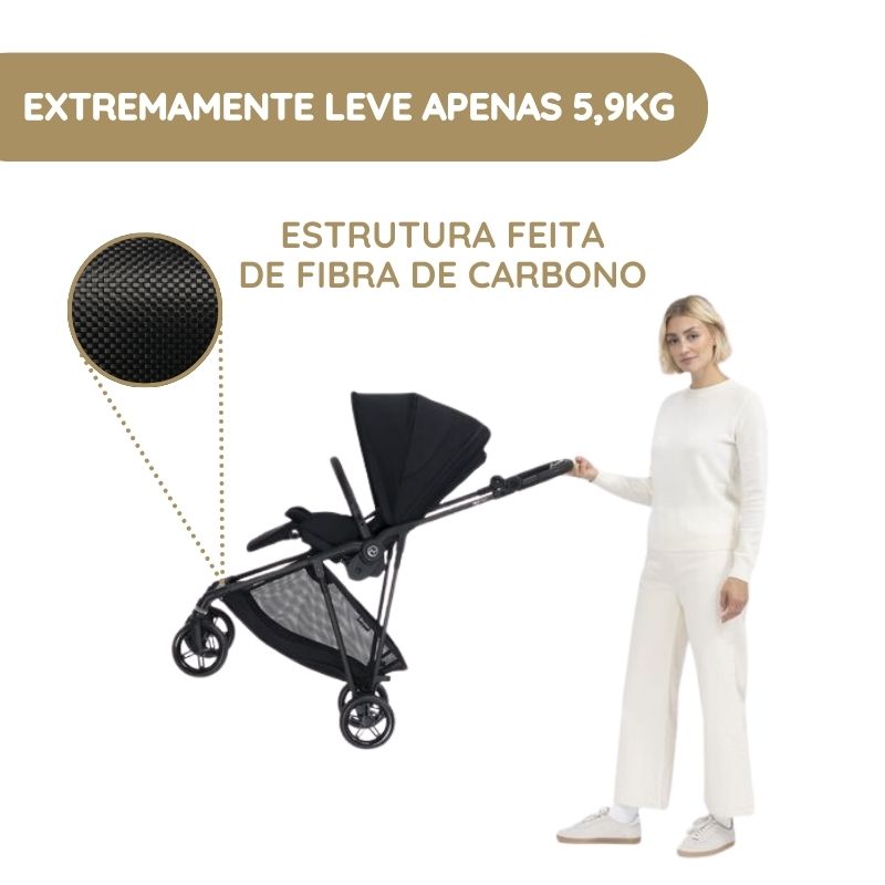 Cybex Carrinho de Bebé Melio Carbon - Candy Pink