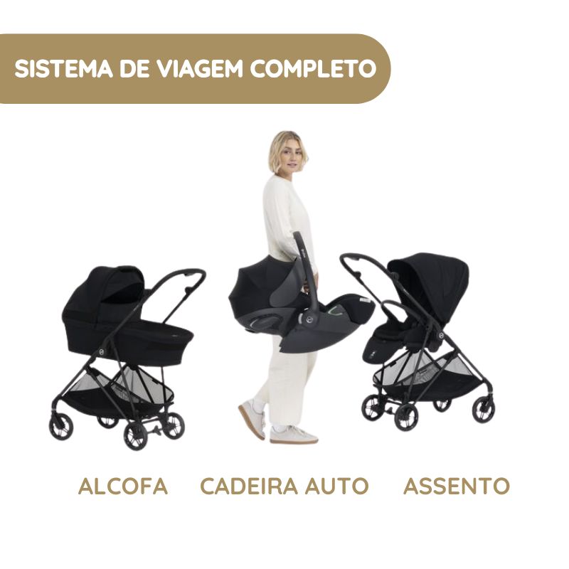 Cybex Melio Carbon Carrinho de Bebé - Magic Black