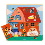 Djeco - Chez Moo - Puzzle Madeira C/ 3 Camadas - Quinta