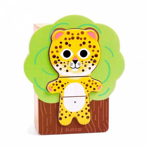 Djeco - Arbramix - Puzzle Madeira p/ Completar Animais