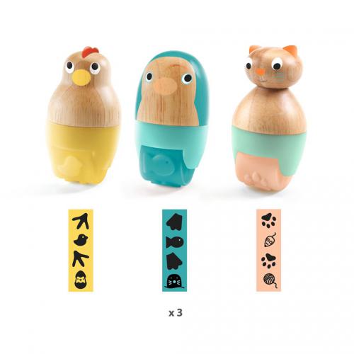 Djeco - Myplastirollers - Carimbos Rolantes De Animais