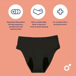 Doomoo Flowly Cueca de Recuperação - Preta - XS-S-M