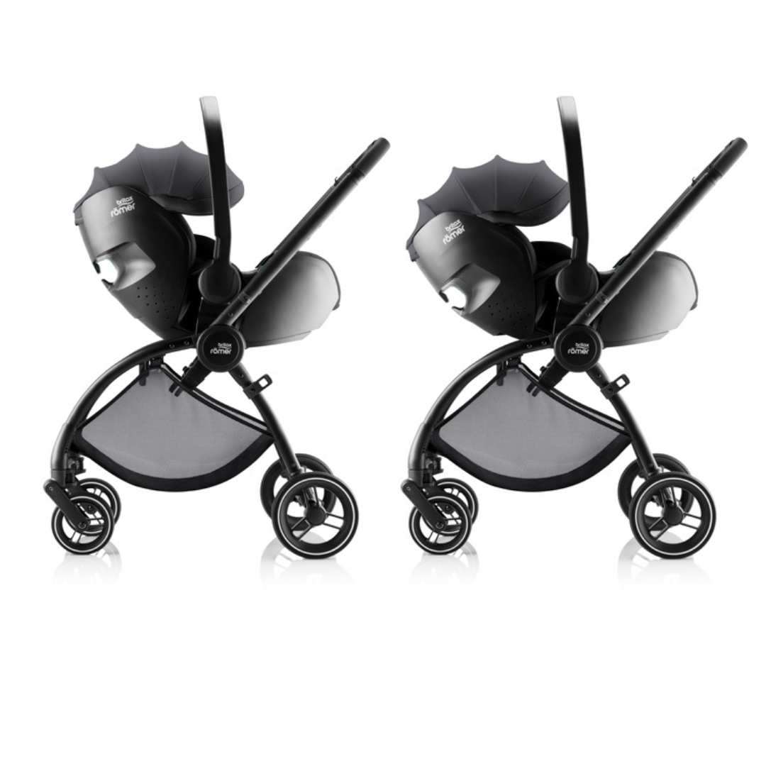 Pack Rio Carrinho de Bebé + Alcofa + Ovinho Baby-Safe Pro + Base Isofix Vario 5Z da Britax Römer - Style Carbon Black