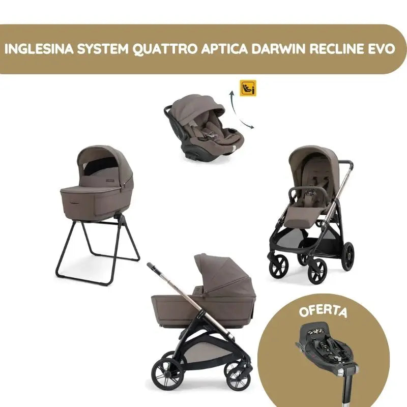 Inglesina System Quattro Aptica Darwin Recline Evo - Essence Moka