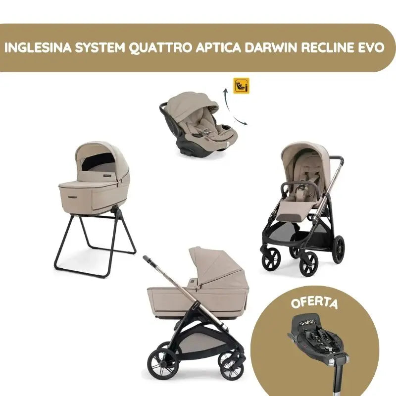 Inglesina System Quattro Aptica Darwin Recline Evo - Vicuña Beige