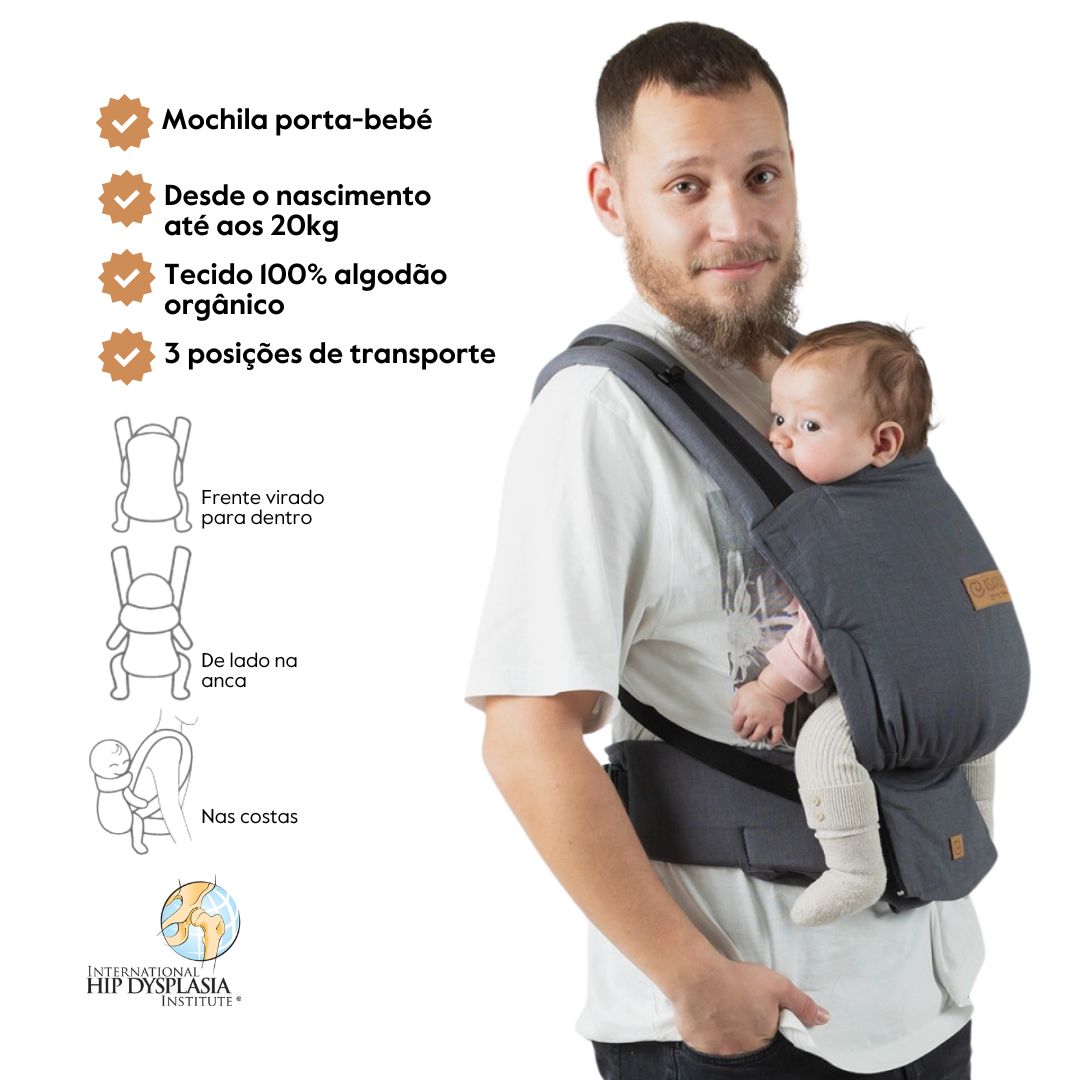 Isara Mochila Portabebé Quick Full Buckle V2 - Graphite Linen