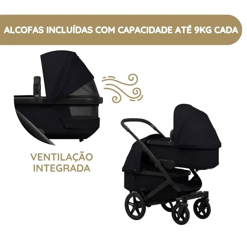 Joolz Geo5 Carrinho de Gémeos - Space black