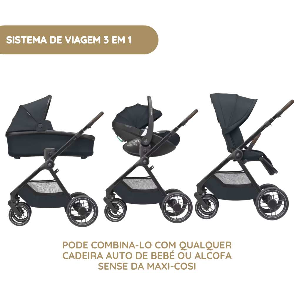 Maxi-Cosi Oxford Carrinho de Bebé - Essential Black
