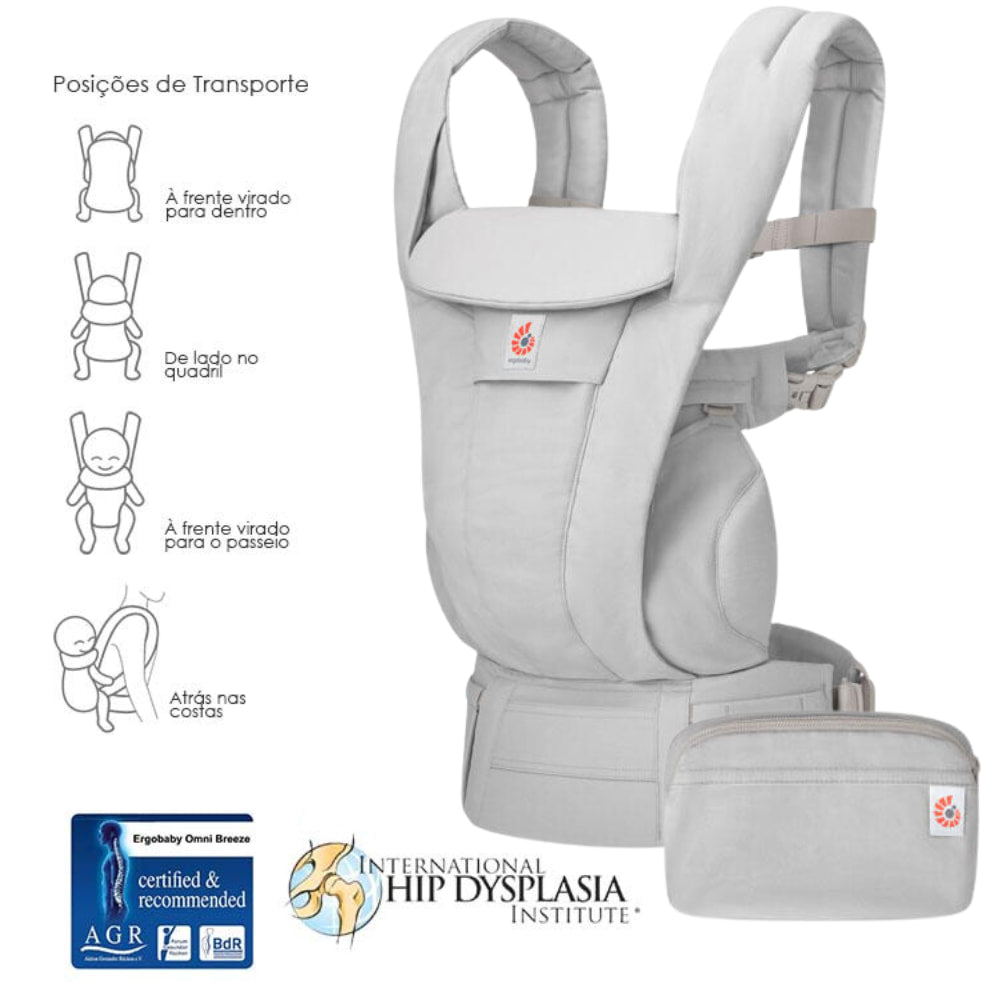 Mochila Porta-bebés Omni Deluxe Algodão da Ergobaby - Pearl Grey