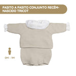 Pasito a Pasito Conjunto Recém-nascido Tricot 0-1M/56 cm - Beige